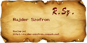 Rujder Szofron névjegykártya